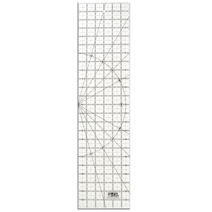 Olfa QR-6x24 6" x 24" Acrylic Ruler Non-Slip, Frosted