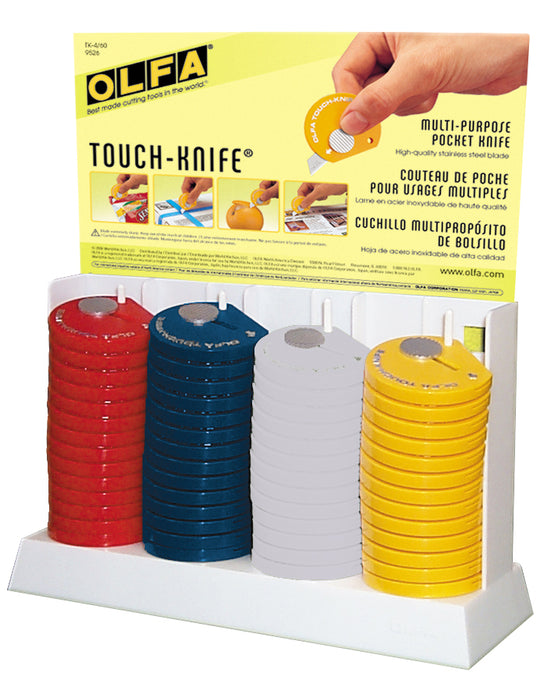 Olfa TK-4-60 Touch Knife Counter Display, 60pc.