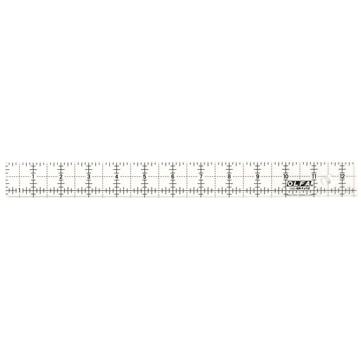 Olfa QR-1X12 1" x 12" Acrylic Ruler Non-Slip, Frosted 