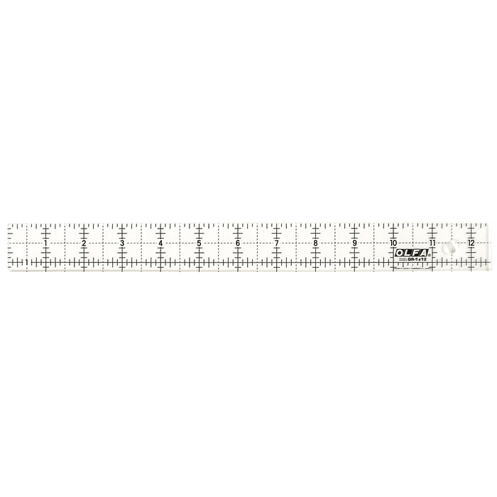 Olfa QR-1X12 1" x 12" Acrylic Ruler Non-Slip, Frosted 