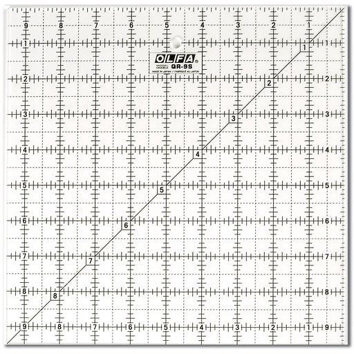 Olfa QR-9S 9 1/2" Square Acrylic Ruler Non-Slip, Frosted 