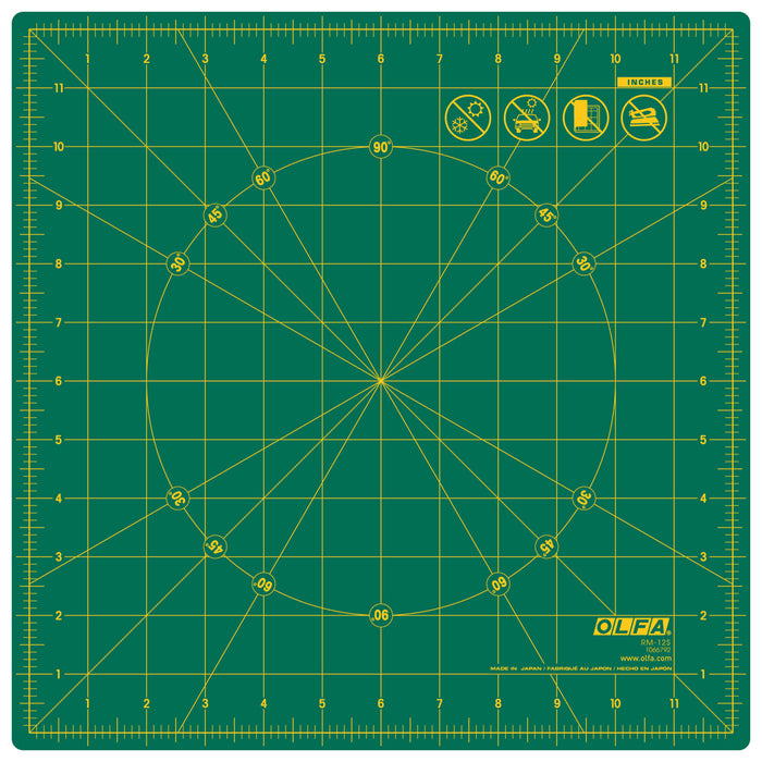 Olfa RM-12S 12" Square Rotating Cutting Mat Plain